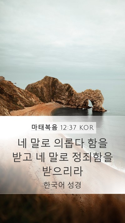 마태복음 12:37 KOR Bible Verse Image
