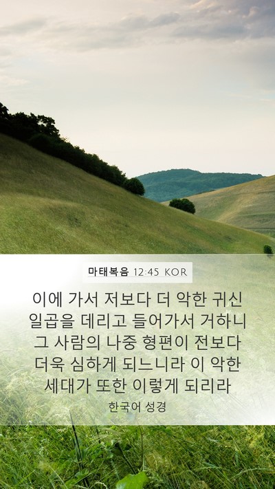 마태복음 12:45 KOR Bible Verse Image