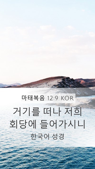 마태복음 12:9 KOR Bible Verse Image