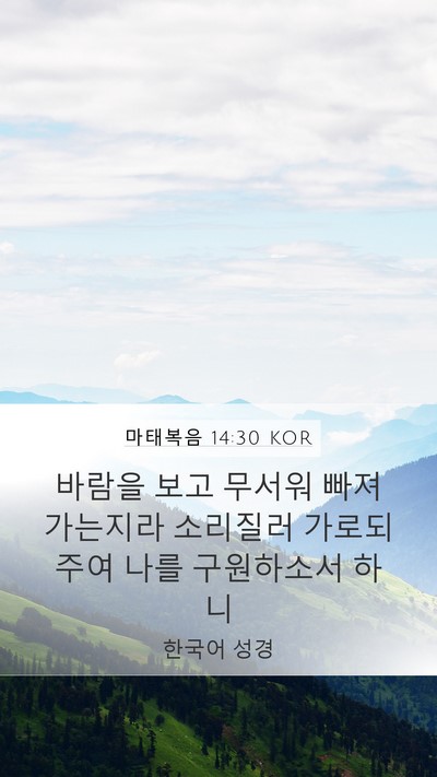 마태복음 14:30 KOR Bible Verse Image