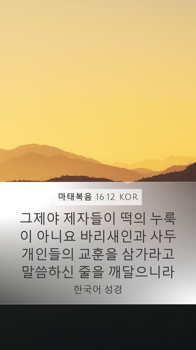 마태복음 16:12 KOR Bible Verse Image