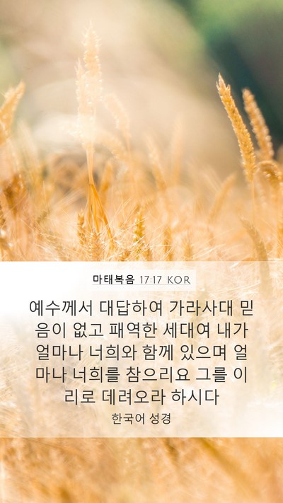 마태복음 17:17 KOR Bible Verse Image