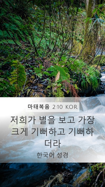 마태복음 2:10 KOR Mobile Phone Wallpaper - 저희가 별을 보고 가장 크게 - Mobile Bible Verse Wallpaper