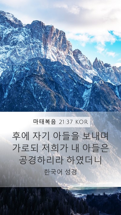 마태복음 21:37 KOR Bible Verse Image