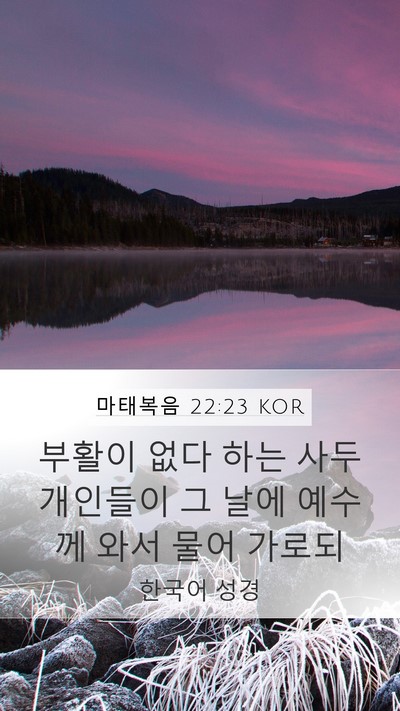 마태복음 22:23 KOR Bible Verse Image