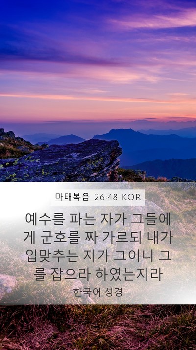 마태복음 26:48 KOR Bible Verse Image