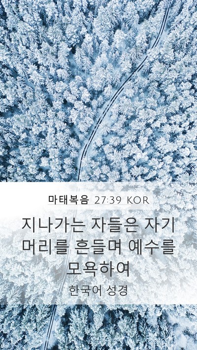 마태복음 27:39 KOR Bible Verse Image