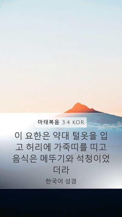 마태복음 3:4 KOR Bible Verse Image