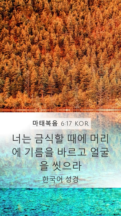 마태복음 6:17 KOR Mobile Phone Wallpaper - 너는 금식할 때에 머리에 기름을 - Mobile Bible Verse Wallpaper