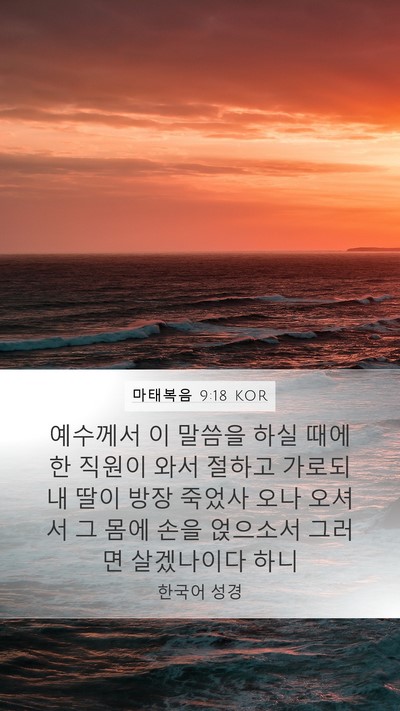 마태복음 9:18 KOR Bible Verse Image