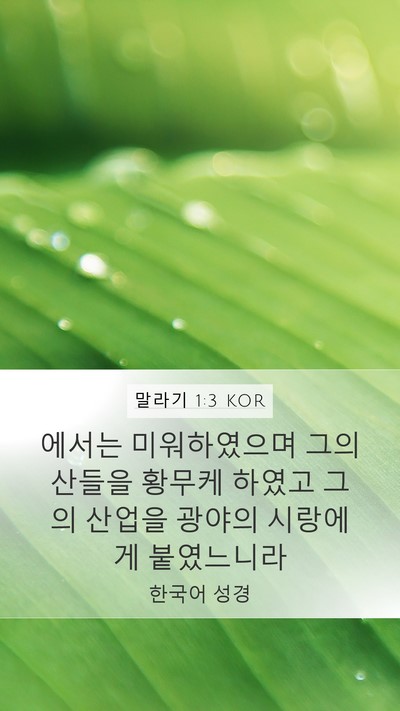 말라기 1:3 KOR Bible Verse Image