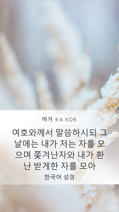 미가 4:6 KOR Bible Verse Image