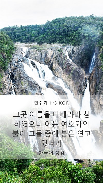 민수기 11:3 KOR Mobile Phone Wallpaper - 그곳 이름을 다베라라 칭하였으니 - Mobile Bible Verse Wallpaper