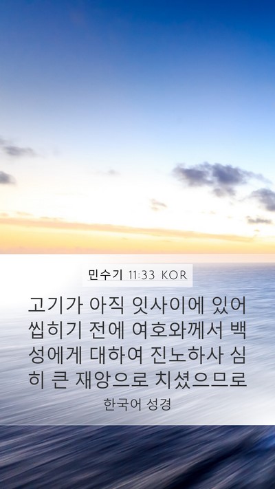 민수기 11:33 KOR Bible Verse Image