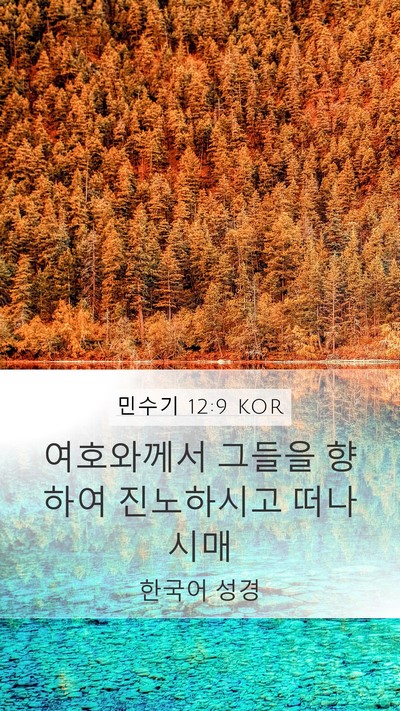 민수기 12:9 KOR Mobile Phone Wallpaper - 여호와께서 그들을 향하여 - Mobile Bible Verse Wallpaper