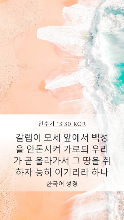 민수기 13:30 KOR Bible Verse Image