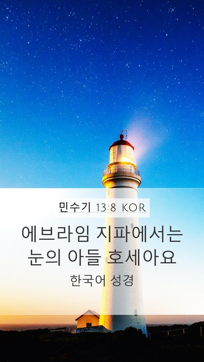 민수기 13:8 KOR Mobile Phone Wallpaper - 에브라임 지파에서는 눈의 아들 - Mobile Bible Verse Wallpaper