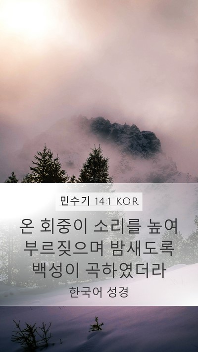 민수기 14:1 KOR Bible Verse Image