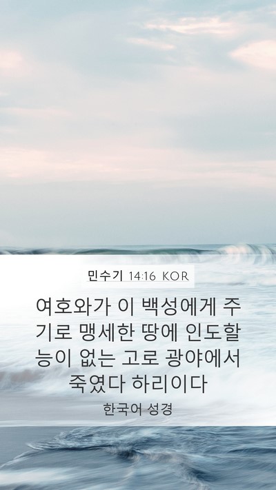 민수기 14:16 KOR Bible Verse Image