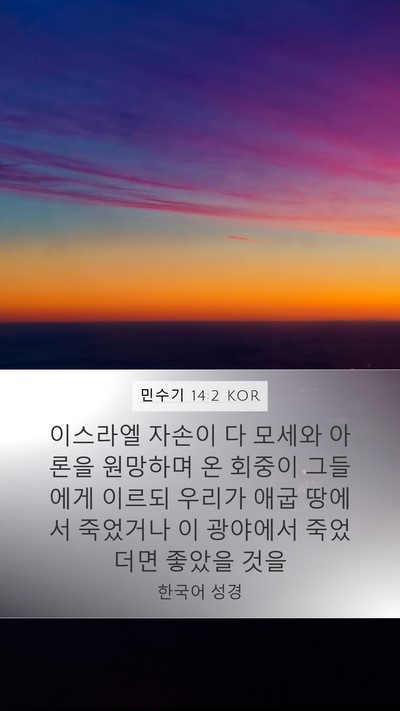 민수기 14:2 KOR Bible Verse Image