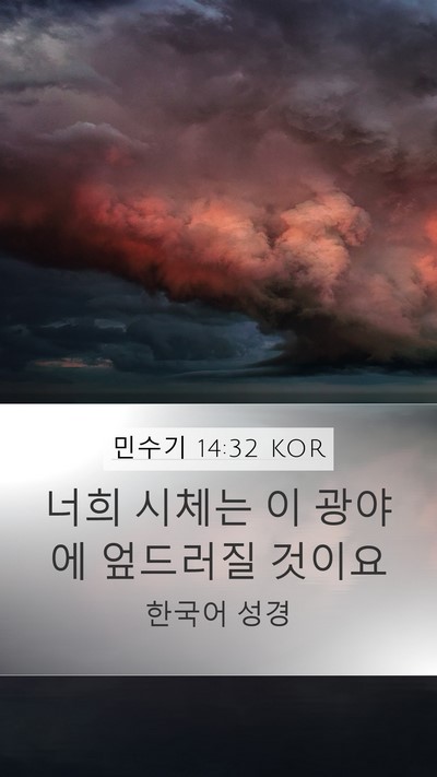 민수기 14:32 KOR Bible Verse Image