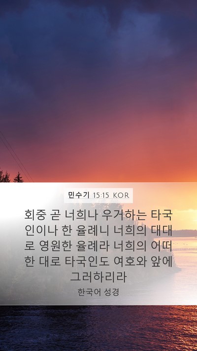 민수기 15:15 KOR Bible Verse Image