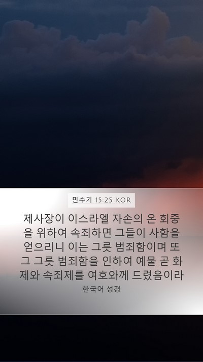 민수기 15:25 KOR Bible Verse Image