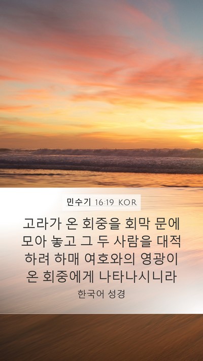 민수기 16:19 KOR Bible Verse Image