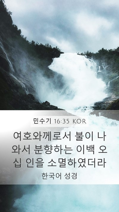 민수기 16:35 KOR Bible Verse Image