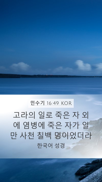 민수기 16:49 KOR Bible Verse Image