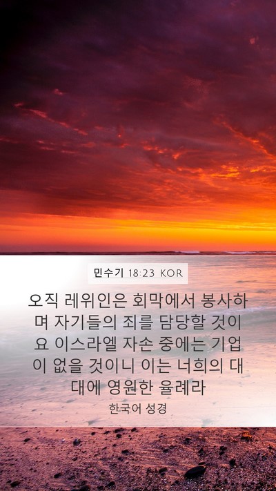 민수기 18:23 KOR Bible Verse Image