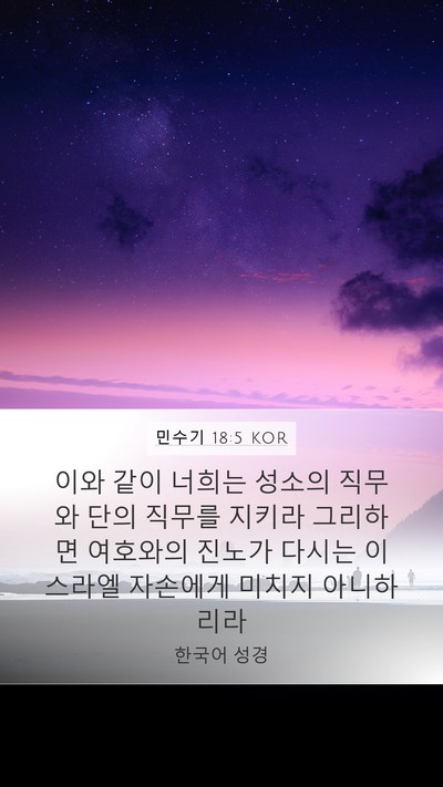 민수기 18:5 KOR Bible Verse Image