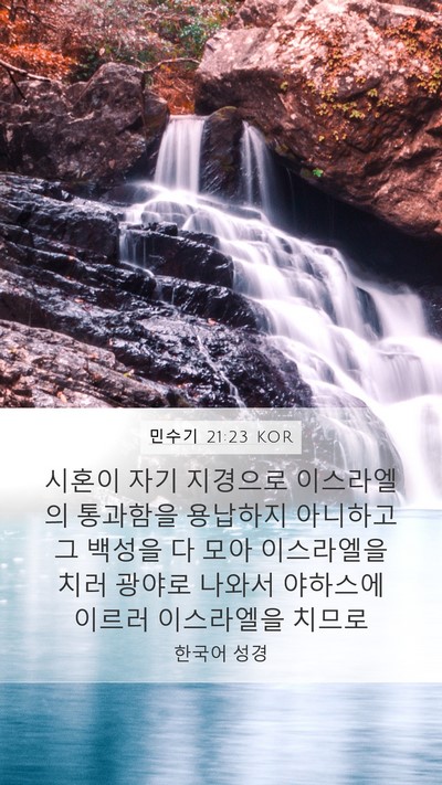 민수기 21:23 KOR Bible Verse Image