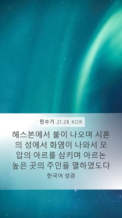 민수기 21:28 KOR Bible Verse Image