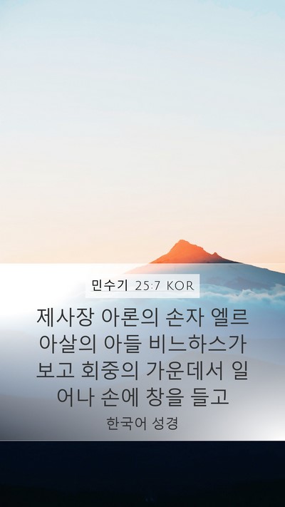 민수기 25:7 KOR Bible Verse Image