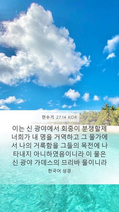 민수기 27:14 KOR Bible Verse Image