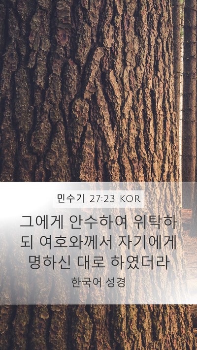 민수기 27:23 KOR Bible Verse Image