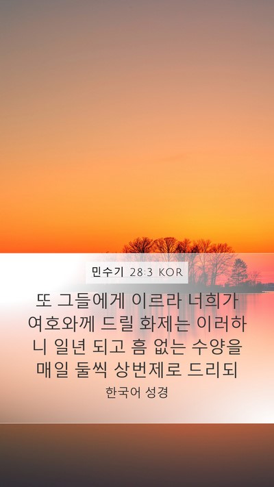 민수기 28:3 KOR Bible Verse Image