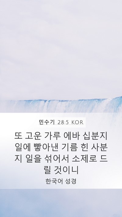 민수기 28:5 KOR Bible Verse Image