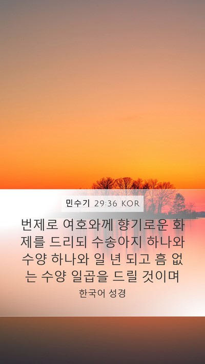 민수기 29:36 KOR Bible Verse Image