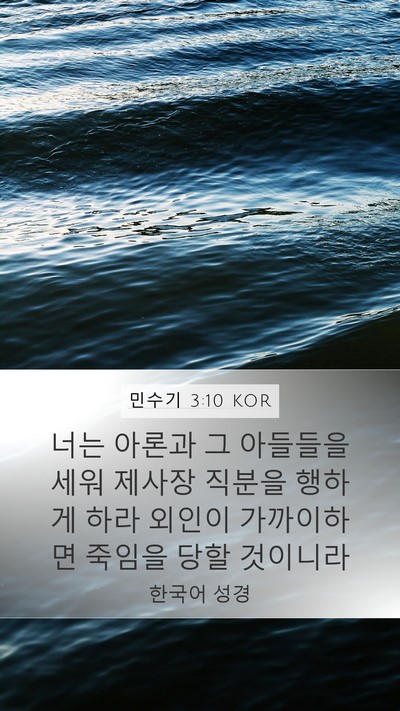 민수기 3:10 KOR Bible Verse Image