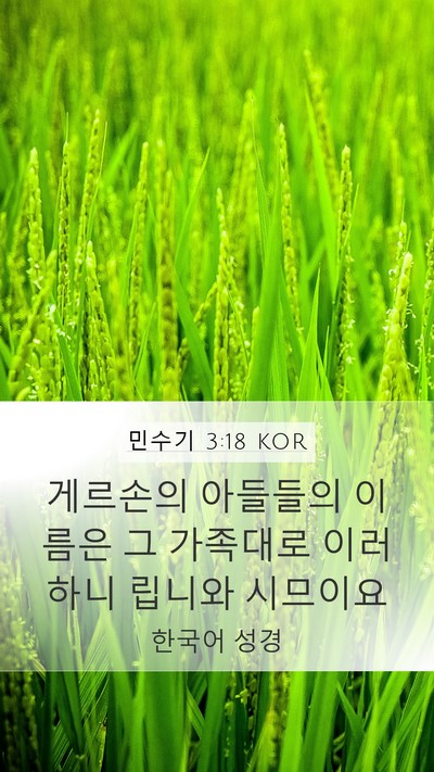 민수기 3:18 KOR Bible Verse Image