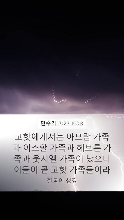 민수기 3:27 KOR Bible Verse Image