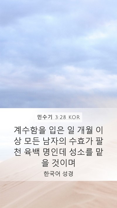 민수기 3:28 KOR Bible Verse Image