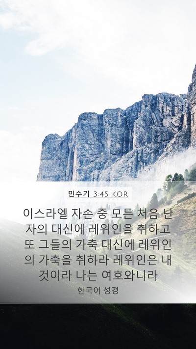 민수기 3:45 KOR Bible Verse Image