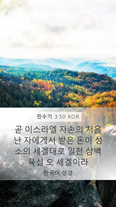 민수기 3:50 KOR Bible Verse Image
