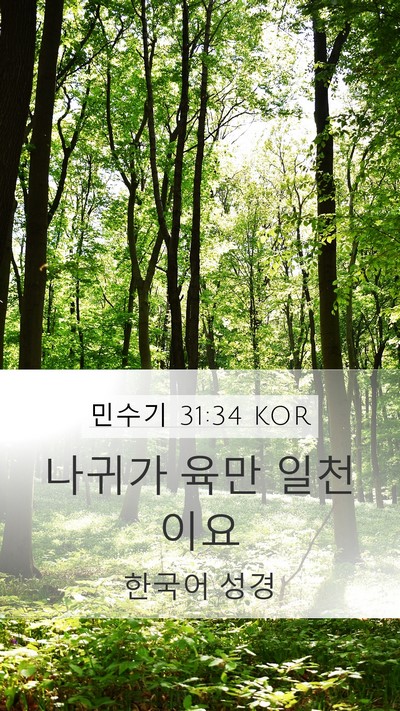 민수기 31:34 KOR Mobile Phone Wallpaper - 나귀가 육만 - Mobile Bible Verse Wallpaper