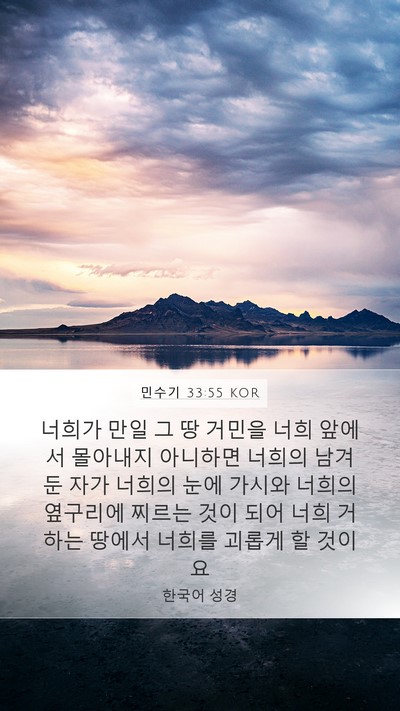 민수기 33:55 KOR Bible Verse Image