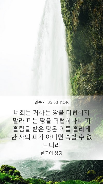민수기 35:33 KOR Bible Verse Image