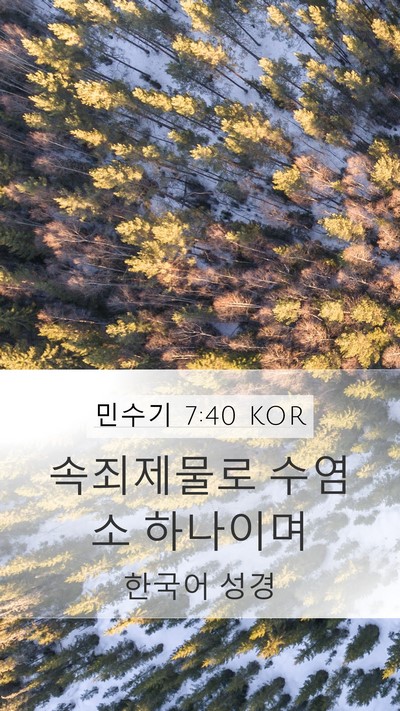 민수기 7:40 KOR Mobile Phone Wallpaper - 속죄제물로 수염소 - Mobile Bible Verse Wallpaper